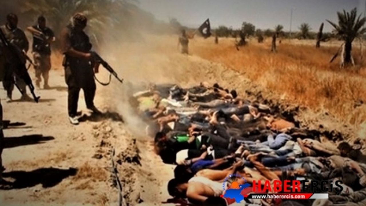 IŞİD'den bir barbarlık örneği daha; 34 kişi kurşuna dizildi!