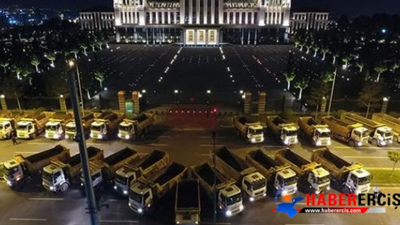 Kamyoncular Cumhurbaşkanlığı Sarayı'na park etti