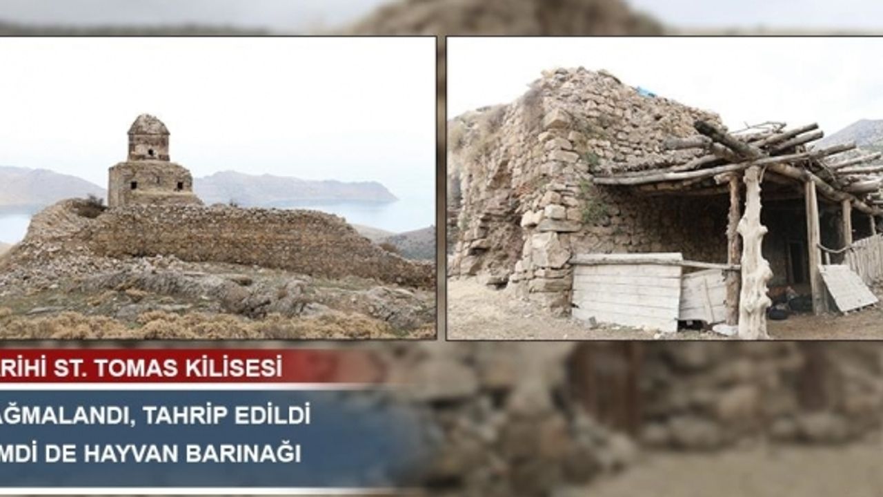 Van Gevaş :St. Tomas Kilisesi: Yağma ve tahripten sonra şimdi de hayvan barınağı yaptılar