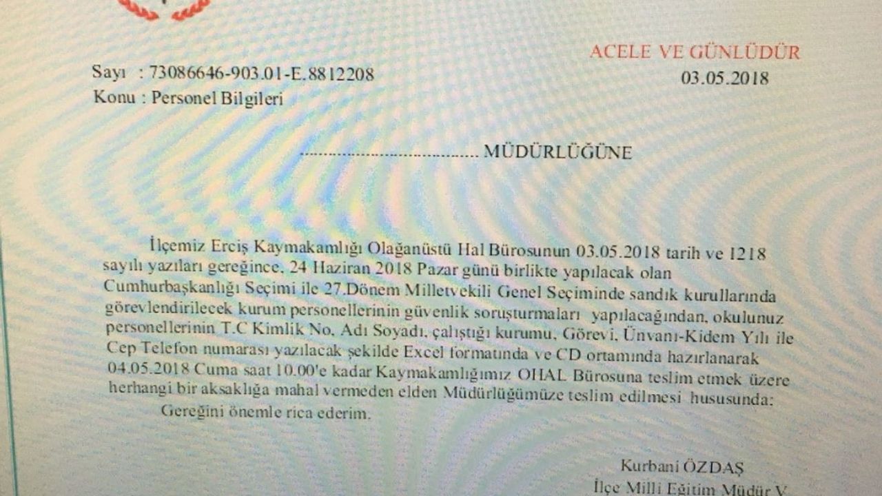 Erciş'te AKP'li olmayanlar sandık görevlisi olamayacak: İşte belgesi