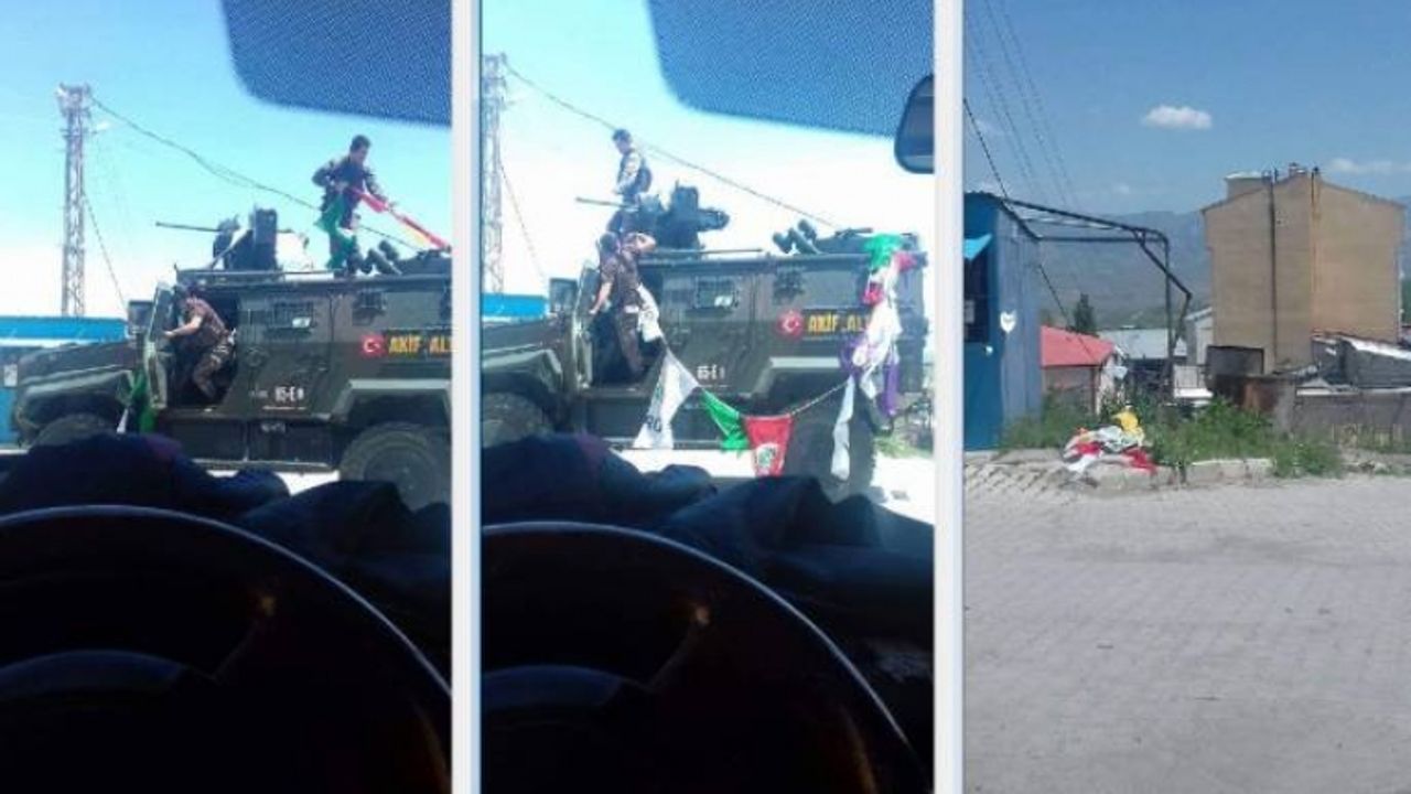 Van'da Zırhlı araçla HDP flamalarını tek tek indirdiler
