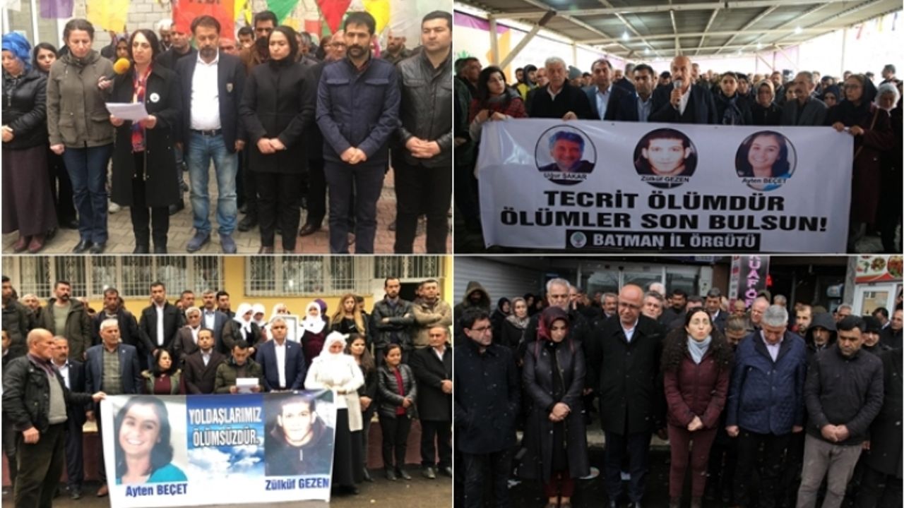 Van dahil birçok kentte Cezaevlerinde yaşamına son verenler için basın açıklaması yapıldı