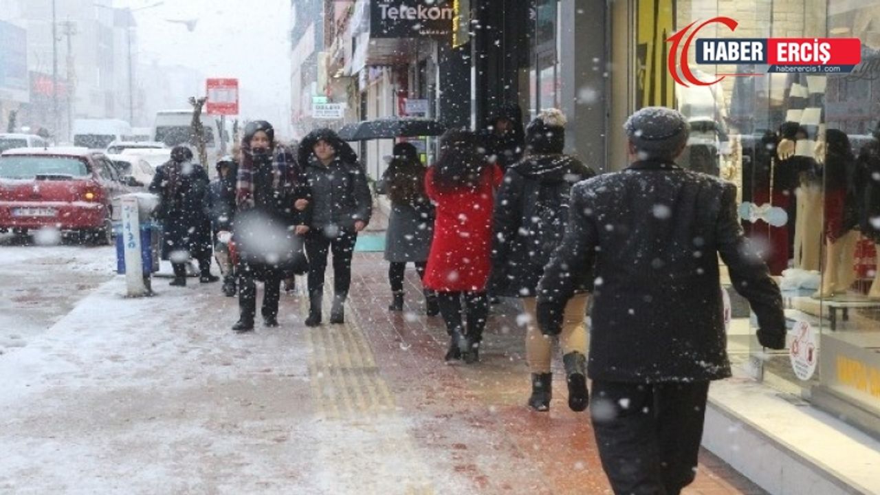 Van'da lapa lapa kar yağışı