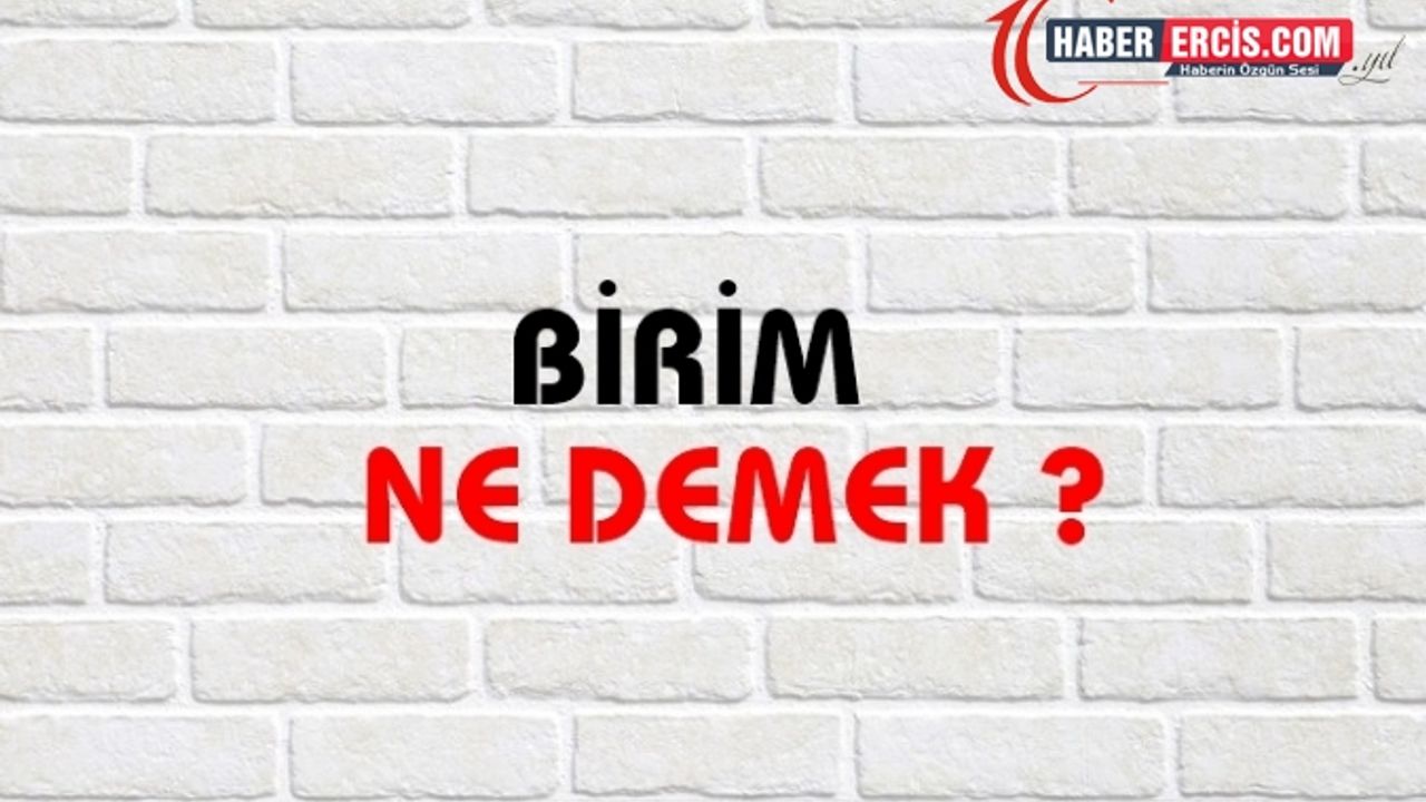 Birim Ne Demek, Ne Anlama Gelir? Birim Kelimesi TDK Sözlük Anlamı Nedir?