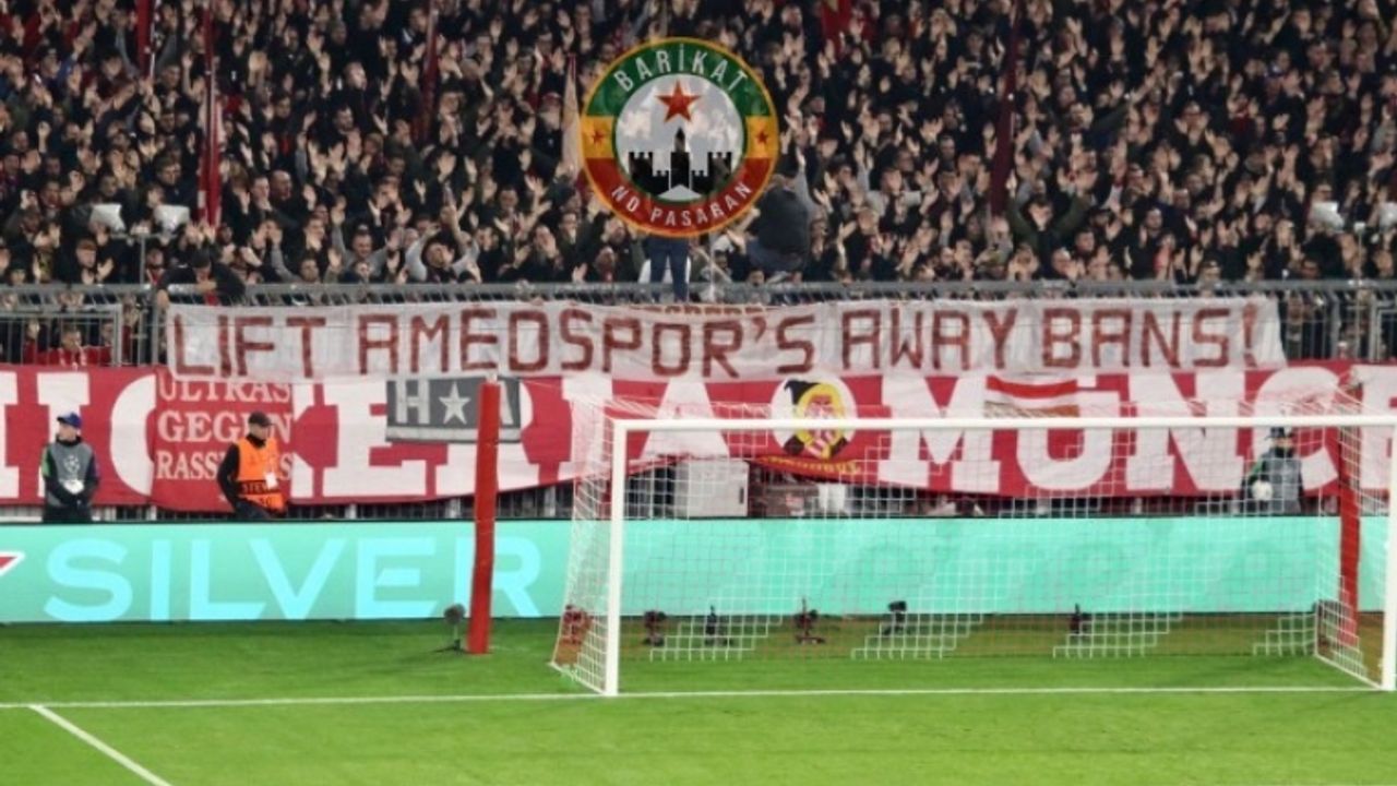 Şampiyonlar Ligi maçında ‘Amedspor'un yasaklarını kaldırın’ pankartı açıldı