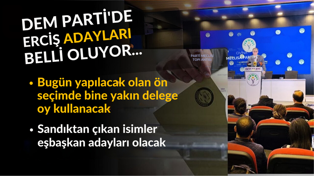 DEM Parti Erciş'te bugün yapılacak olan ön seçimle  Eşbaşkan adaylarını belirleyecek