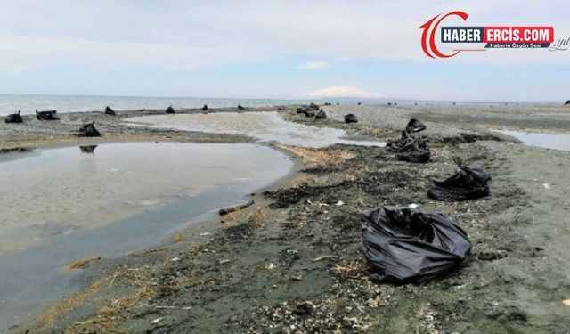 Van Gölü sahilinde 100 ton çöp çıktı