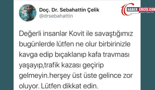 Van'da Başhekimden tepki çeken paylaşım: 'Trafik kazası geçirip gelmeyin'