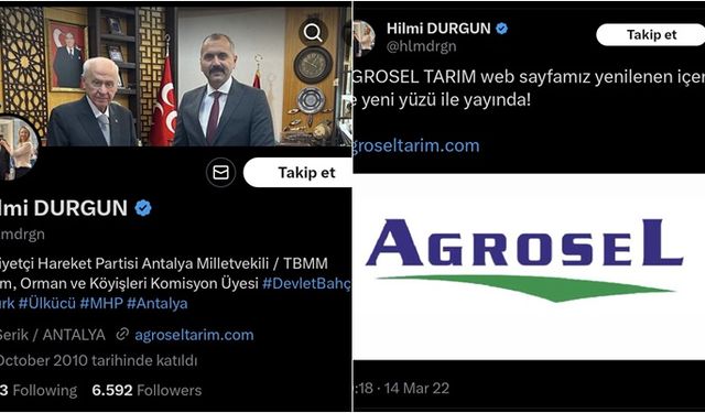 MHP Milletvekili Hilmi Durgun, İsrailli tarım şirketinin Türkiye ortağıymış