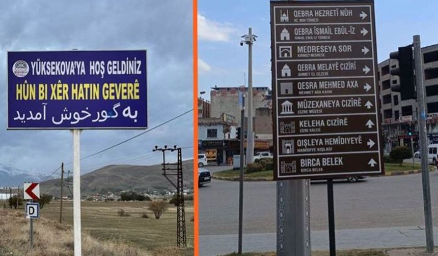 Yüksekova ve Cizre belediyelerinden Kürtçe tabelalar