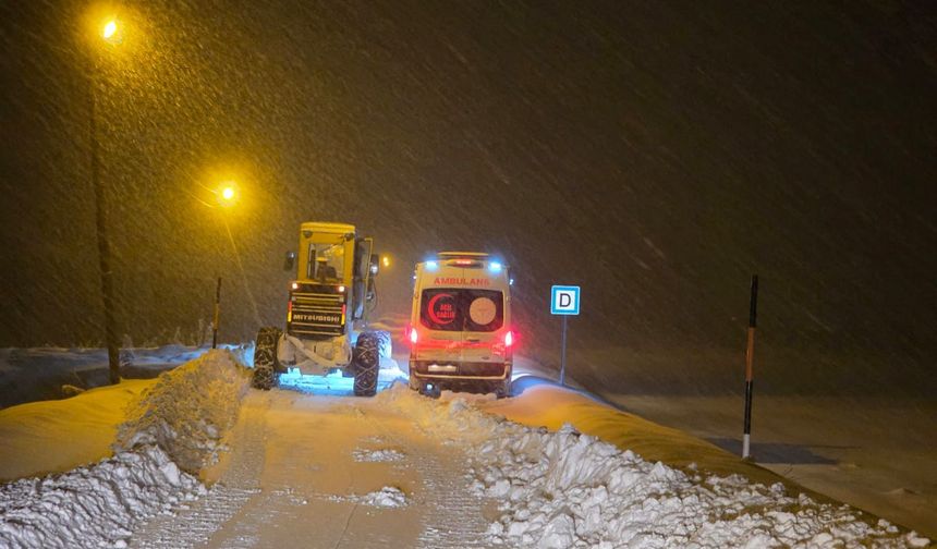 Tuşba’da tipiye rağmen ambulans için yol açıldı: Hasta güvenle hastaneye ulaştırıldı