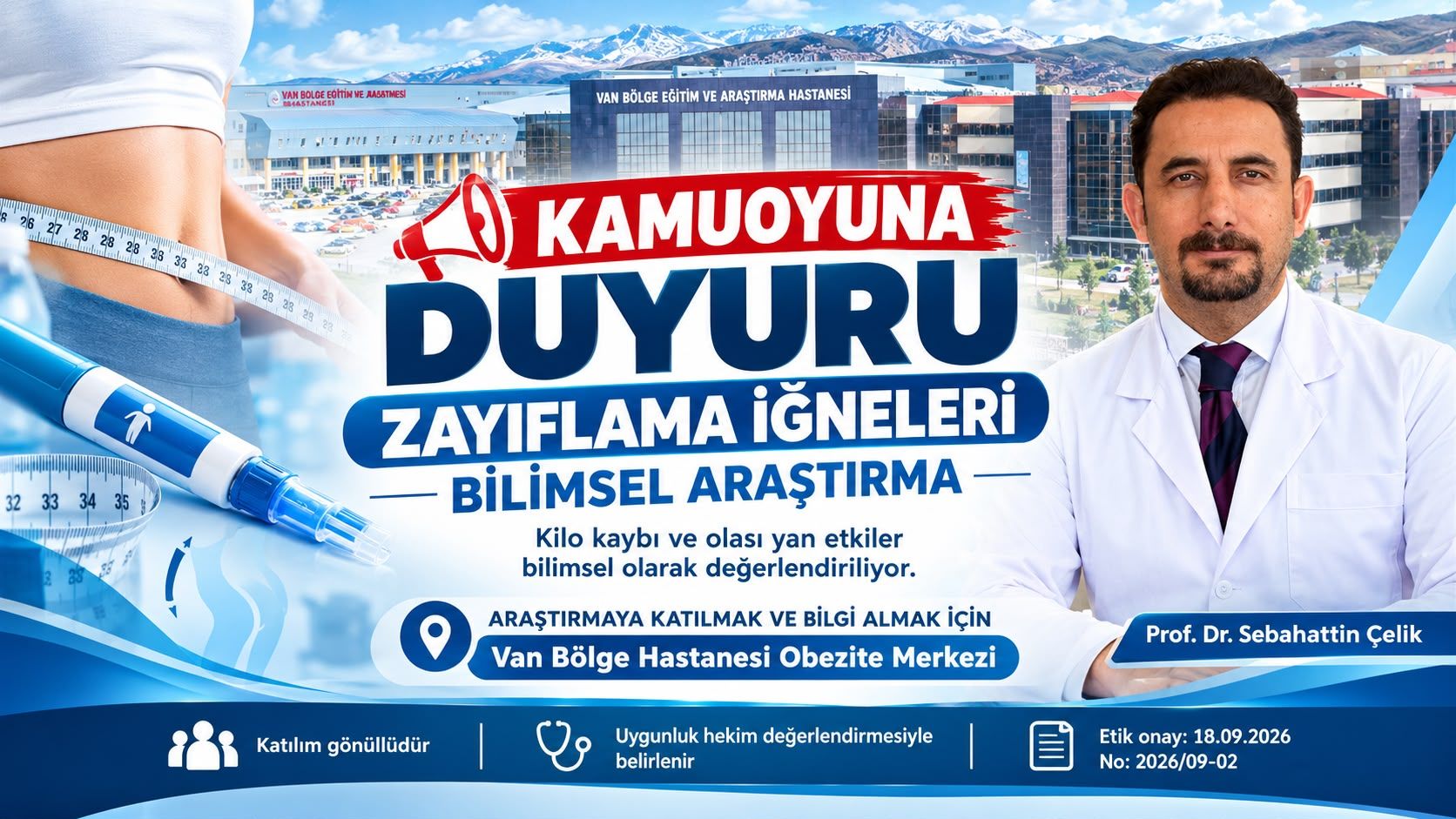 Van’da zayıflama iğnelerinin etkileri bilimsel araştırmayla incelenecek